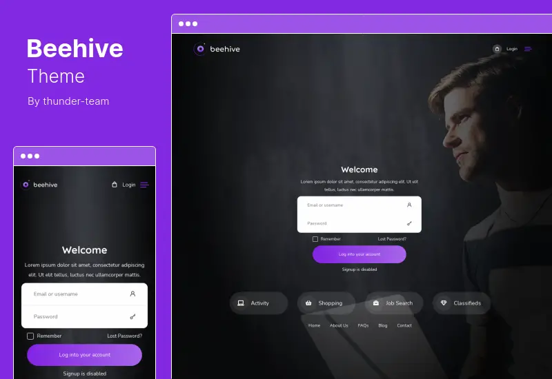 Beehive Theme - ธีมโซเชียลเน็ตเวิร์ก WordPress