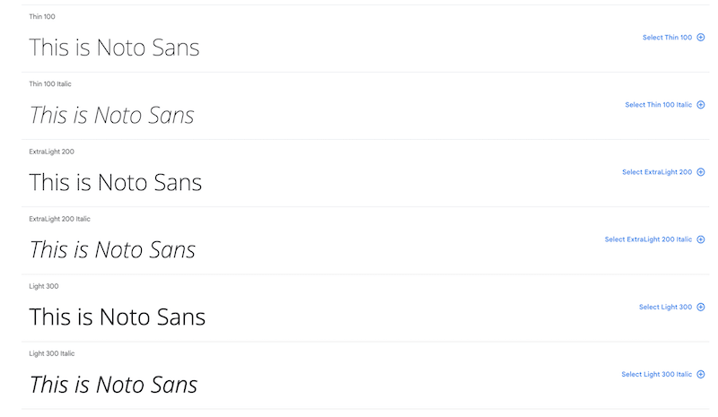 Noto Sans 字體 - 來源:Google Fonts