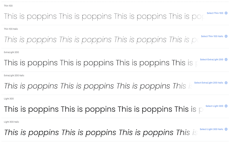 Poppins 字體 - 來源:Google Fonts