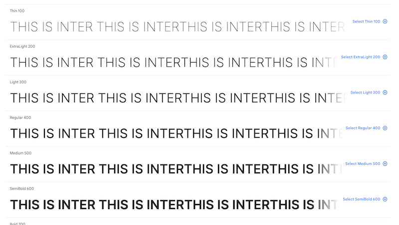 Inter font - 來源:Google Fonts