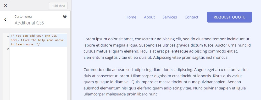 添加額外的 CSS 來更改 WordPress 字體
