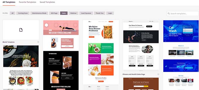 Elija una plantilla para crear una página de producto Choose a template to create a product page