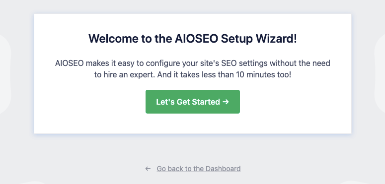 Assistant de configuration de lancement AIOSEO - IsItWP - Détecteur de thèmes WordPress gratuit AIOSEO launch setup wizard