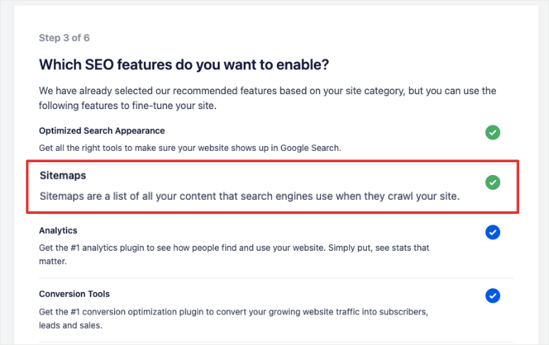 Activer les sitemaps dans l'assistant AIOSEO - IsItWP - Détecteur de thèmes WordPress gratuit Enable sitemaps in AIOSEO wizard