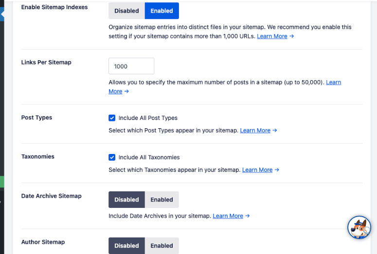 paramètres du sitemap - IsItWP - Détecteur de thèmes WordPress gratuit sitemap settings