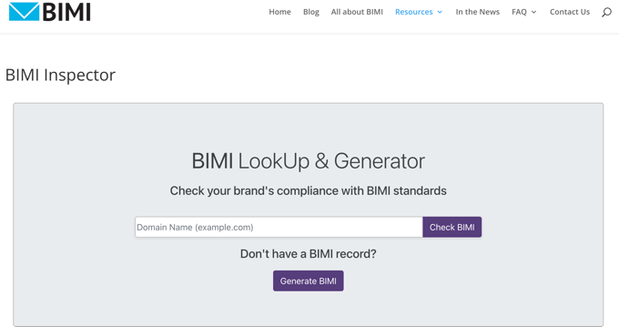 เครื่องมือค้นหา BIMI และเครื่องมือสร้าง The BIMI LookUp & Generator Tool