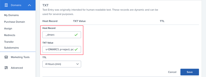 การเพิ่มบันทึก DMARC ในการตั้งค่า DNS ของคุณ Adding a DMARC Record to Your DNS Settings