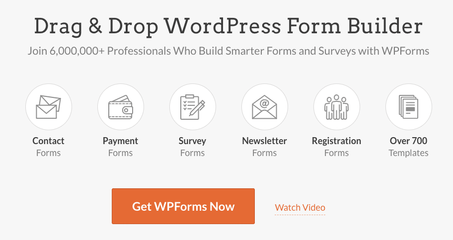 ภาพหน้าจอจากเว็บไซต์ปลั๊กอิน WPForms