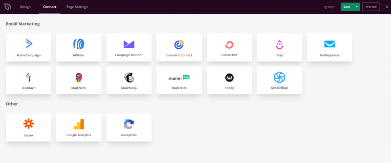 Optin フォーム統合 SeedProd Optin Form Integrations