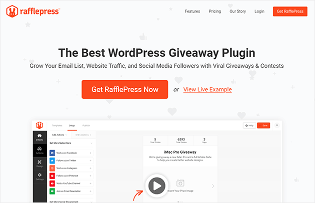rafflepressmin SeedProd Best giveaway plugins for WordPress