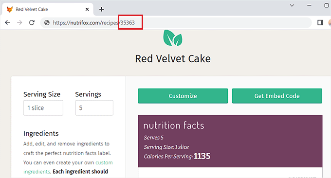 รับรหัสฉลากจากเว็บไซต์ Nutrifox Get the label ID from the Nutrifox website