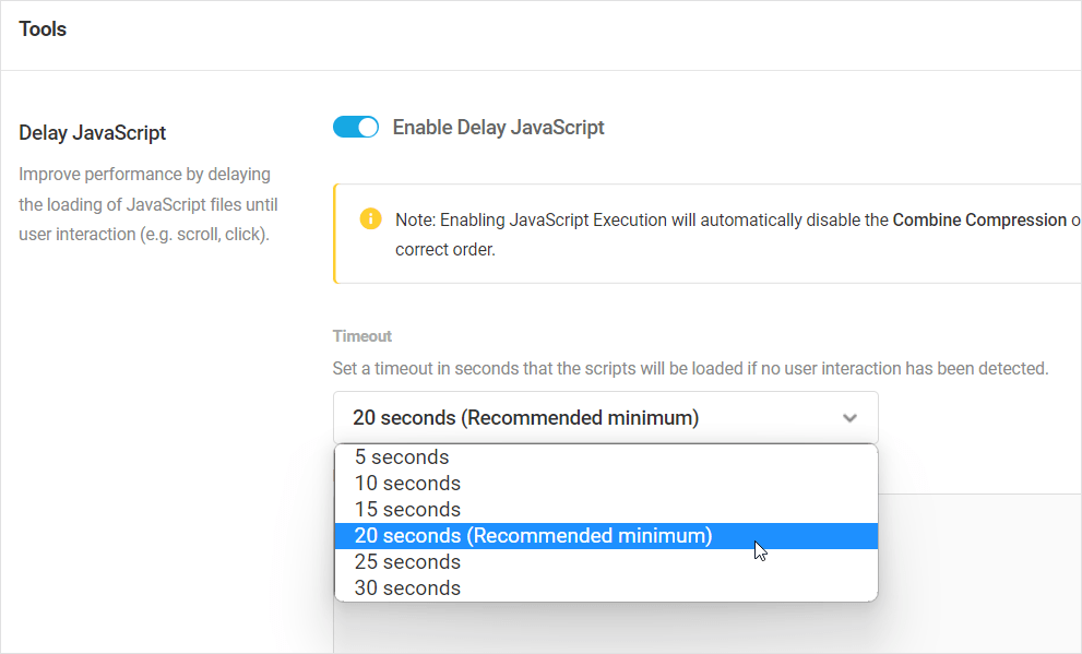Opțiunile de expirare a JavaScript-ului pentru întârzierea lui Hummingbird