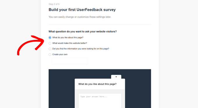 เลือกคำถามสำหรับการสำรวจความคิดเห็นของผู้ใช้ครั้งแรกของคุณ Choose question for your first UserFeedback survey