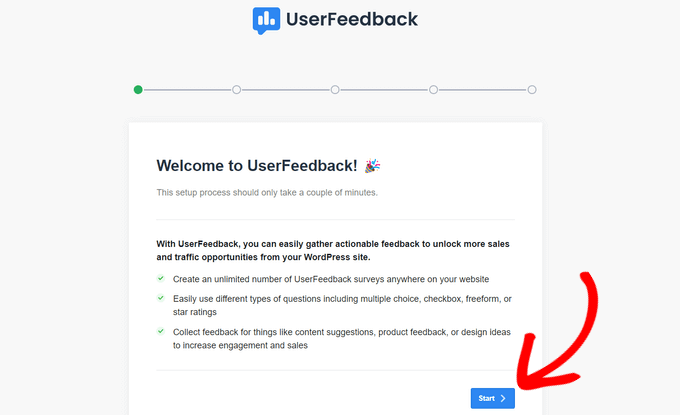 ตัวช่วยสร้างการตั้งค่า UserFeedback UserFeedback Setup Wizard