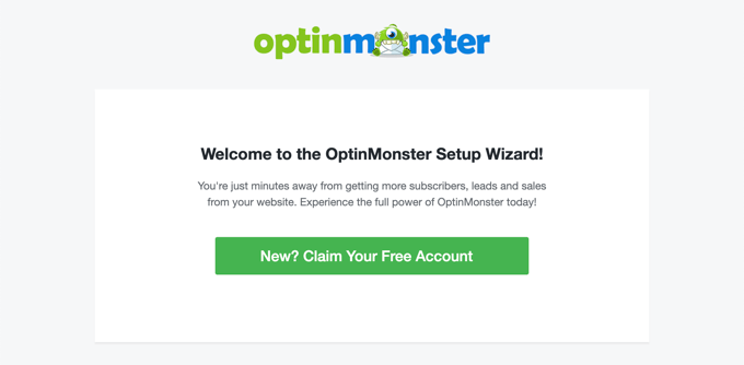 ตัวช่วยสร้างการตั้งค่า OptinMonster The OptinMonster Setup Wizard