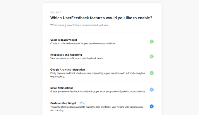 เปิดใช้งานฟีเจอร์ UserFeedback Enable UserFeedback features