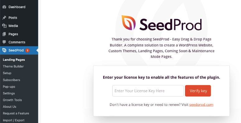 Seedprod 輸入許可證 - IsItWP - 免費 WordPress 主題檢測器 seedprod enter license