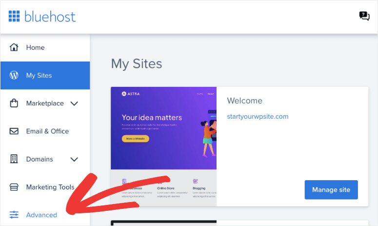 bluehost 在高級選項卡中訪問 cpanel - IsItWP - 免費 WordPress 主題檢測器 bluehost access cpanel in advanced tab