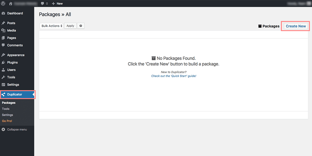 Come rendere attivo un sito Web WordPress? (Una guida passo passo) 12 Creating New Package