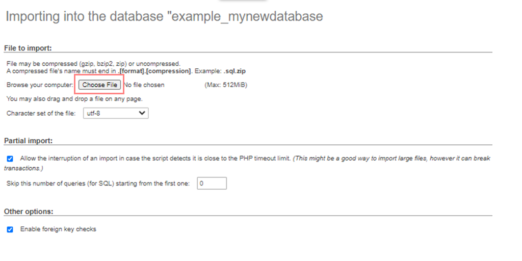 Come rendere attivo un sito Web WordPress? (Una guida passo passo) 8 Importing Database