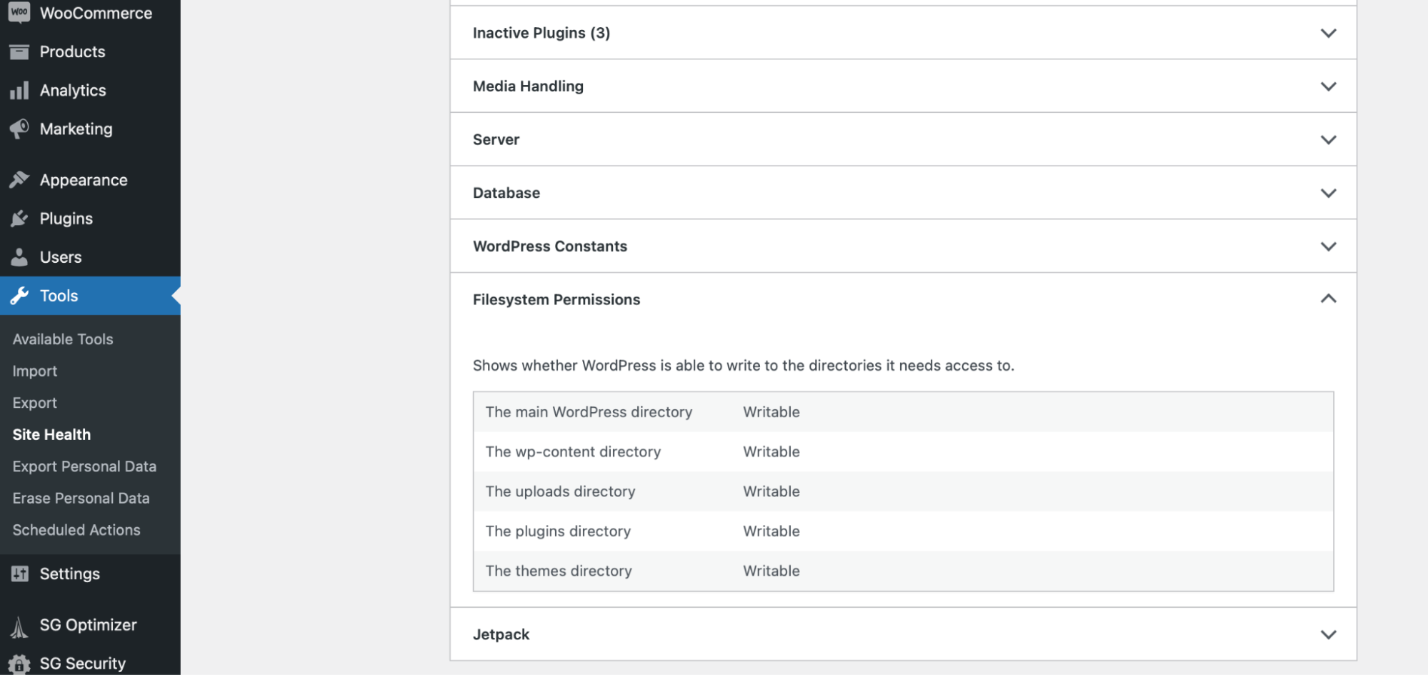 file system autorizzazioni in WordPress