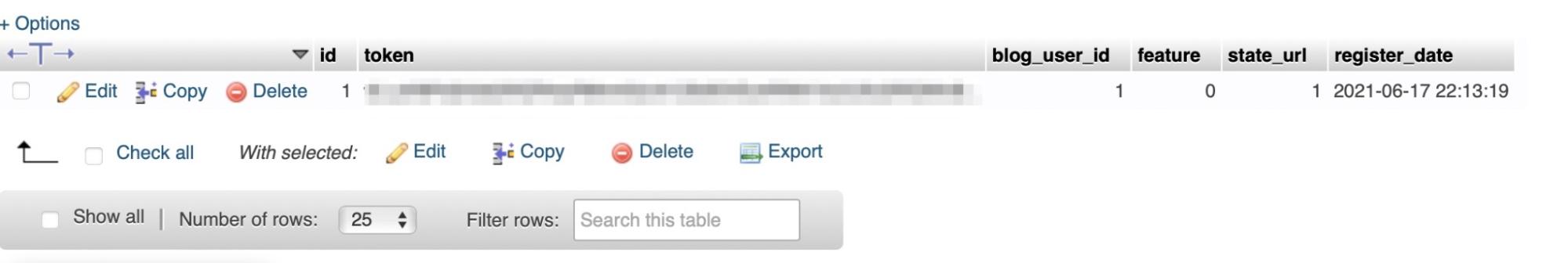 modificare le informazioni utente in phpMyAdmin