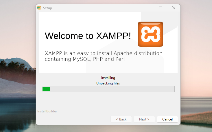 Processo di installazione di XAMPP