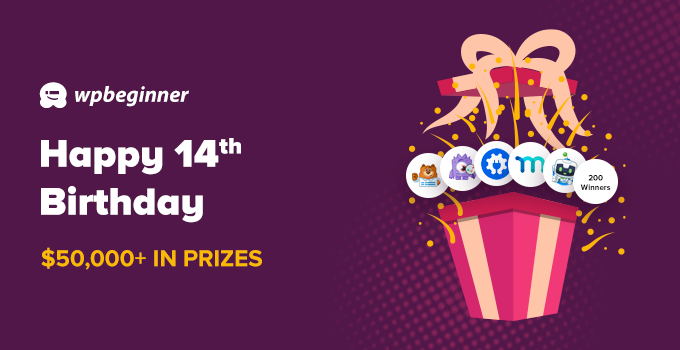 WP初学者 14 岁生日 WPBeginner 14th Birthday