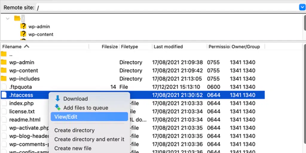 什麼是 HTTP 302 錯誤? 6 種快速修復方法 6 View/Edit the .htaccess file