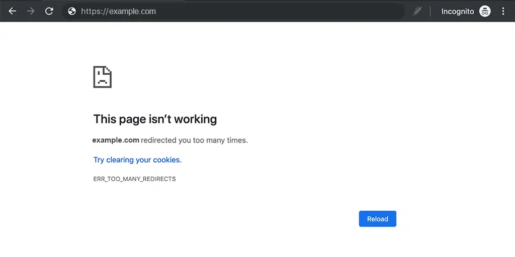 什麼是 HTTP 302 錯誤? 6 種快速修復方法 3 Err_Too_Many_redirects
