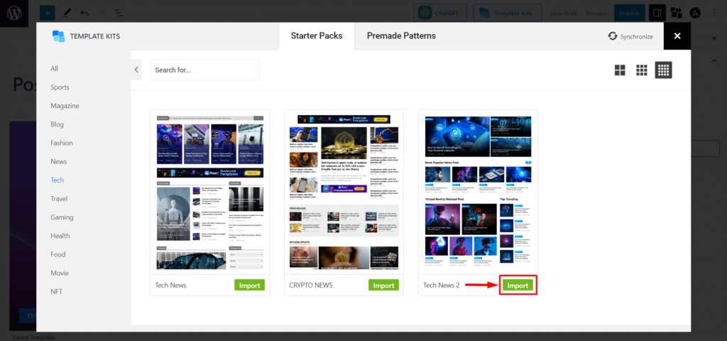 Jak korzystać z bloków Gutenberga w WPBakery Page Builder z integracją PostX 7 Importing Layouts for WPBakery Page Builder