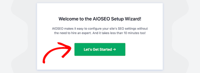 Faceți clic pe să începem AIOSEO setup wizard Click let's get started AIOSEO setup wizard