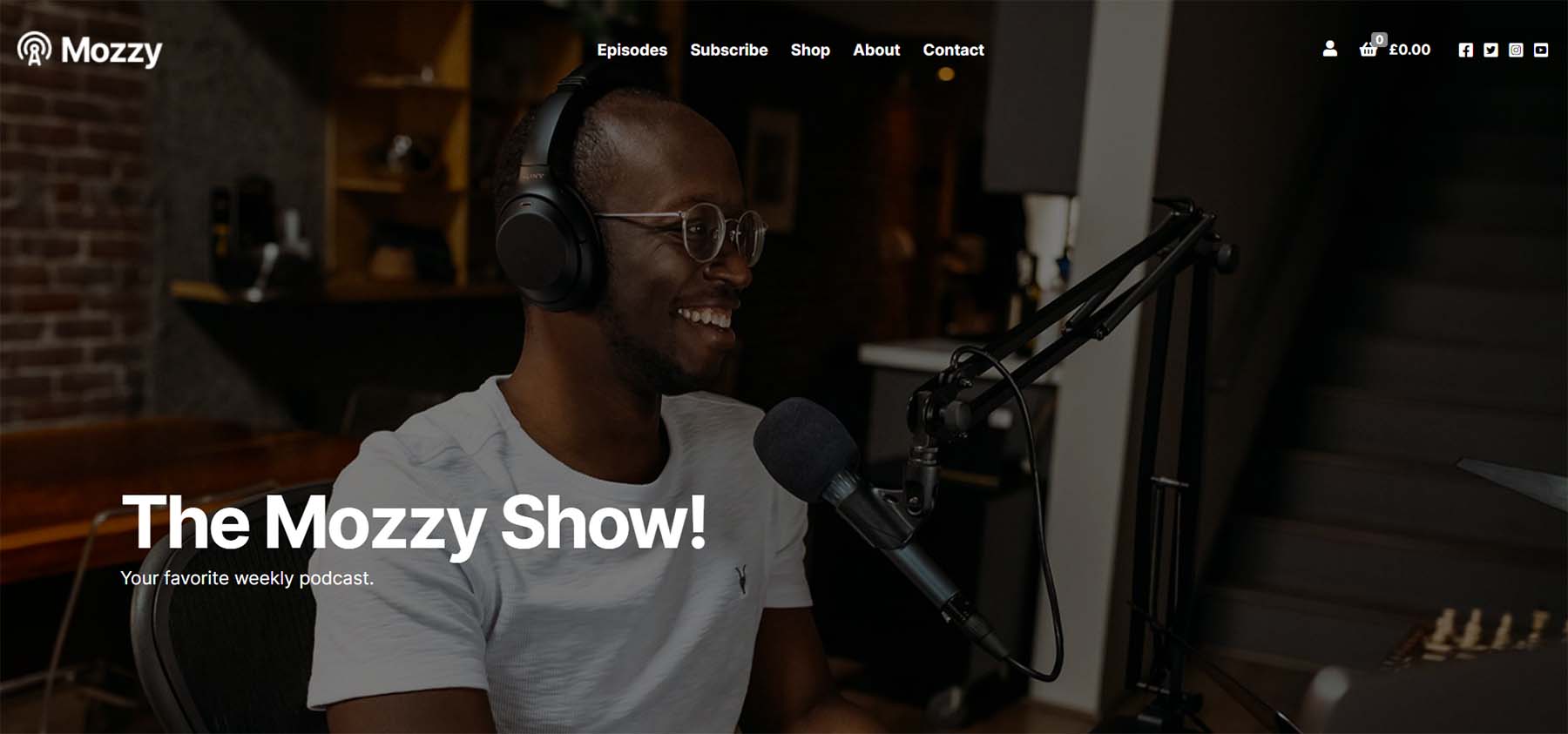 Mozzy ، موضوع بودكاست لبرنامج WordPress