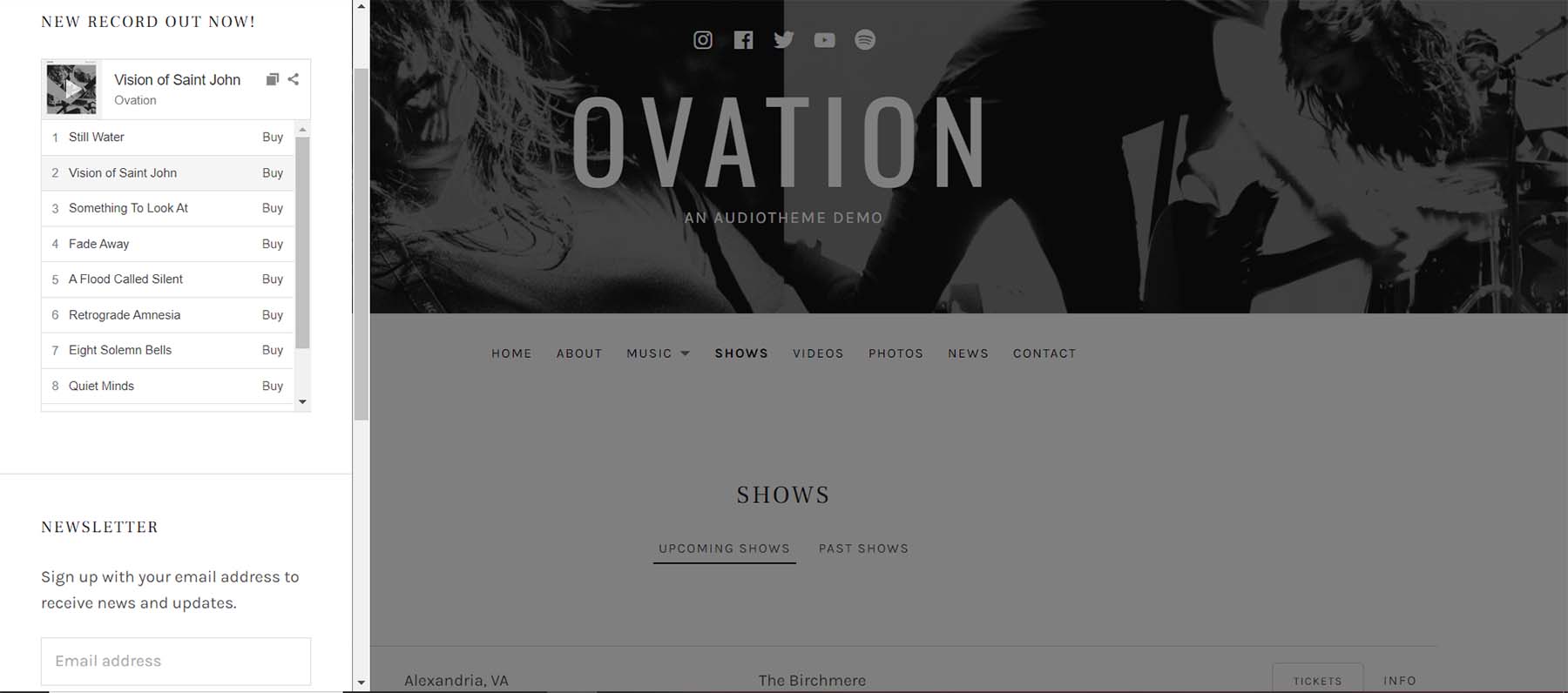 وحدة قائمة تشغيل الشريط الجانبي لـ Ovation