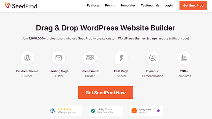 Плагин конструктора страниц SeedProd The SeedProd page builder plugin