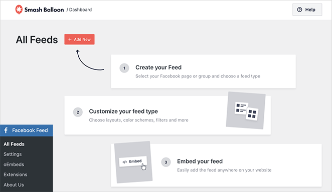 addnewfacebookfeed SeedProd Add new Facebook feed