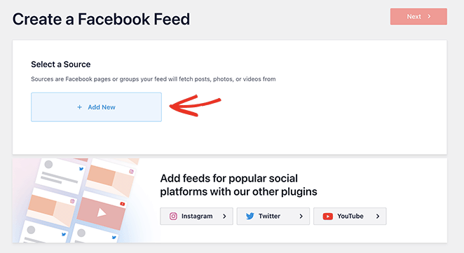video besleme kaynağı SeedProd add new Facebook feed source