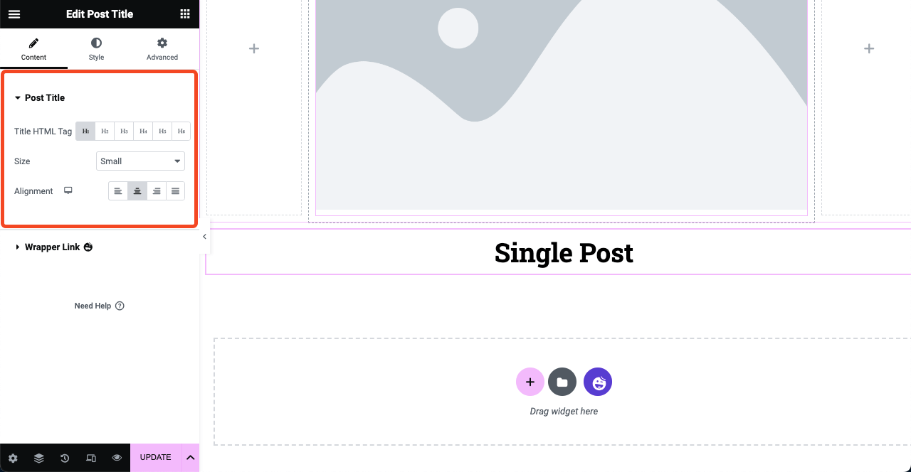 HappyAddons 8 ile Elementor Free'de Blog Yazısı Şablonu Nasıl Oluşturulur Customize the Post Title