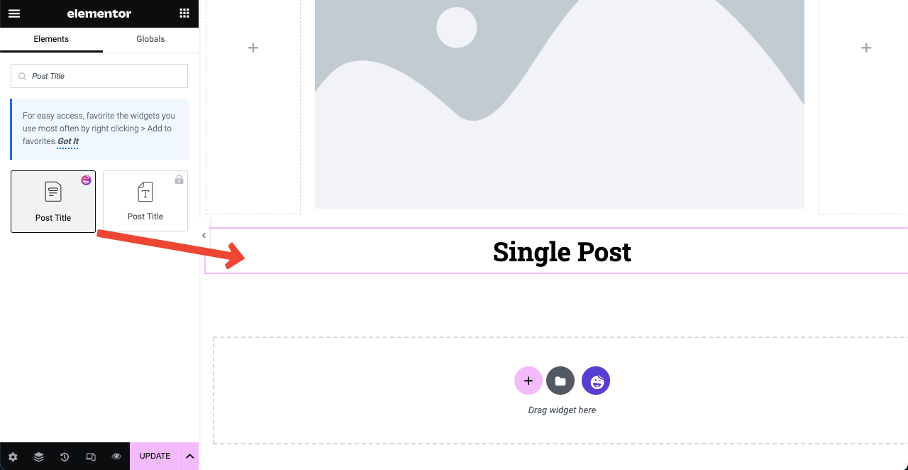 HappyAddons 7 ile Elementor Free'de Blog Yazısı Şablonu Nasıl Oluşturulur Add Post Title to the Blog Post Template