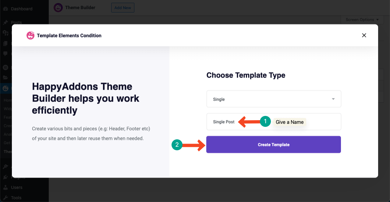 HappyAddons 3 ile Elementor Free'de Blog Yazısı Şablonu Nasıl Oluşturulur Choose the Template Type