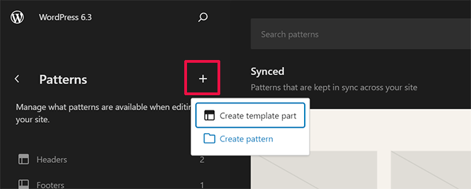 サイトエディターで新しいパターンを作成する Create a new pattern in site editor