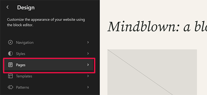 サイトエディターでページを編集する Edit pages in site editor