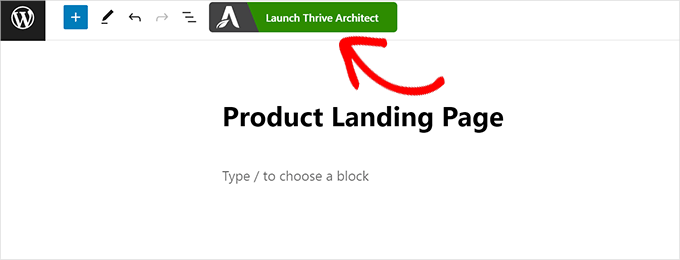 Thrive Architect로 페이지 편집 Editing a page with Thrive Architect