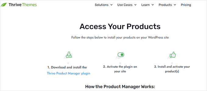 Thrive 제품 관리자 설치 Install Thrive Product Manager