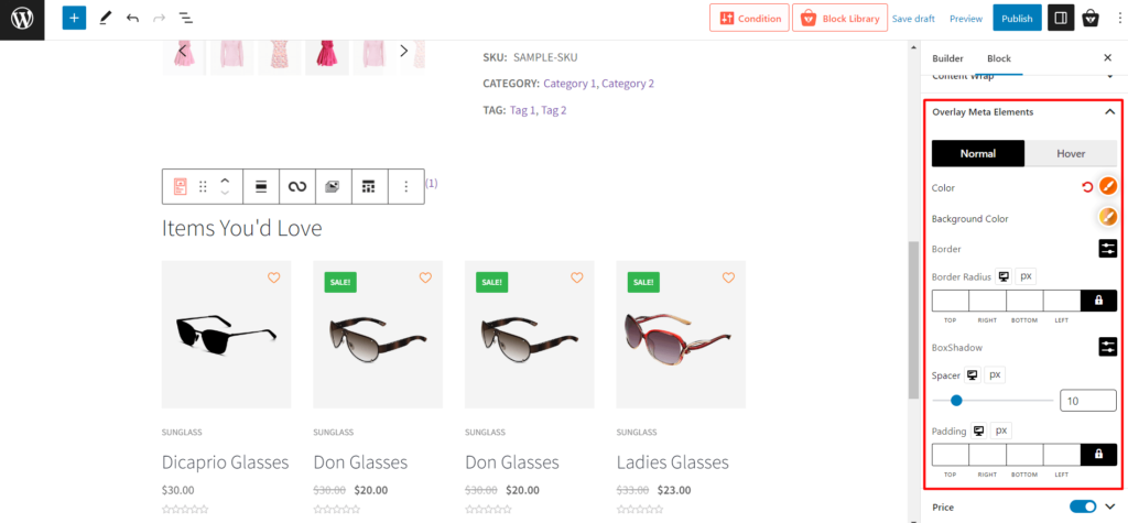 Come configurare i prodotti WooCommerce Upsell (aumentare le entrate dell'e-commerce) 13 adjust overlay