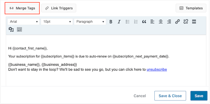 Добавление тегов тела в электронное письмо подписчика WooCommerce Adding body tags to a WooCommerce subscriber email