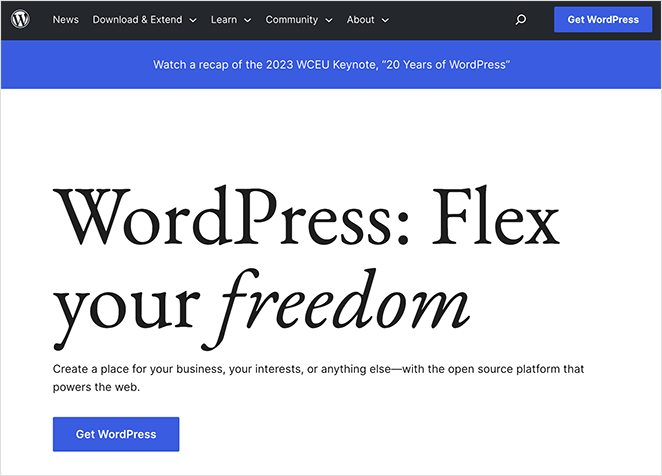 Página inicial do WordPress - SeedProd WordPress homepage
