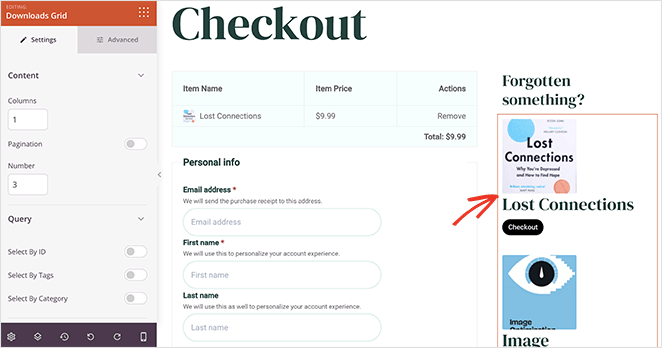 produtos relacionados à página de checkout - SeedProd checkout page related products
