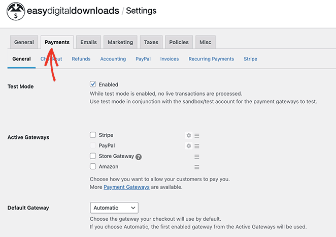 edd-payments - SeedProd Easy Digital Downloads payment settings