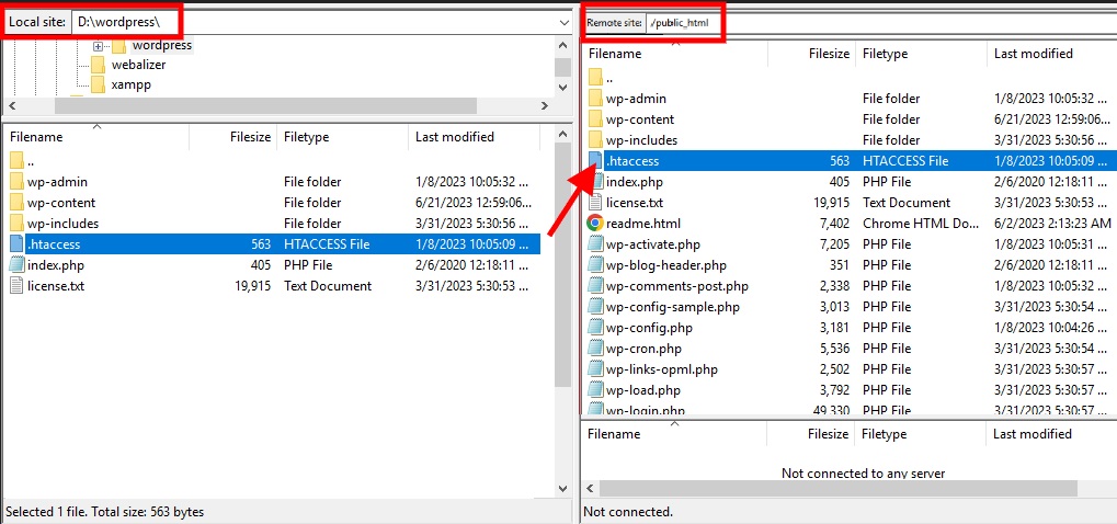 mover htaccess para site remoto desabilitar navegação no diretório no wordpress